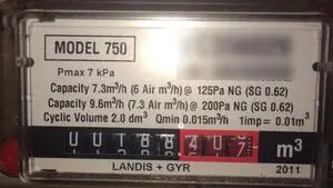 Gas meter reading.